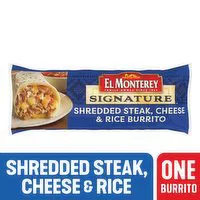 El Monterey Signature Burrito, Shredded Steak, Cheese & Rice, 4.8 Ounce