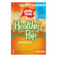 Jolly Time Healthy Pop Popcorn, Microwave, Butter & Sea Salt, 3 Each