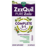 Vicks ZzzQuil Pure Zzzs 5 in 1 Capsules Complete, 42 Each