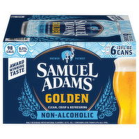 Samuel Adams Malt Beverage, Golden, Non-Alcoholic, 6 Each