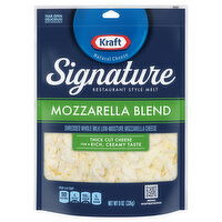 Kraft Signature Shredded Cheese, Mozzarella Blend, Restaurant Style Melt, 8 Ounce