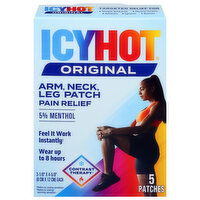 Icy Hot Original Arm Neck & Leg 3.12 Inch Pain Relief Patch, 5 Each