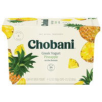 Chobani Yogurt, Low-Fat, Greek, Pineapple, 4 Value Pack, 4 Each