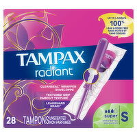 Tampax Radiant Radiant Tampons, Super, 28 Each