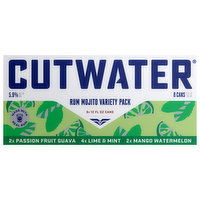 Cutwater Rum Mojito, Passion Fruit Guava/Lime & Mint/Mango Watermelon, Variety Pack, 8 Each