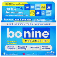 Bonine Meclizine HCL, Chewable Tablets, 16 Each