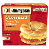 Jimmy Dean Sandwiches, Bacon, Egg & Cheese, Croissant, 8 Each