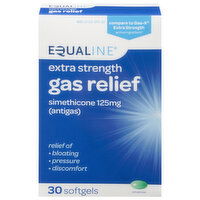 Equaline Gas Relief, Extra Strength, 125 mg, Softgels, 30 Each