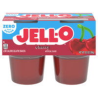 Jell-O Gelatin Snacks, Low Calorie, Zero Sugar, Cherry, 2 Each