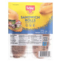 Schar Sandwich Rolls, Gluten-Free, Artisan Style, 5.3 Ounce