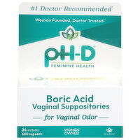 pH-D Feminine Health Vaginal Suppositories, Boric Acid, 24 Each