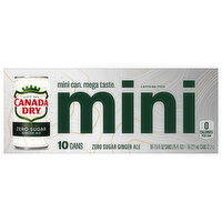 Canada Dry Ginger Ale, Zero Sugar, Mini, 10 Each