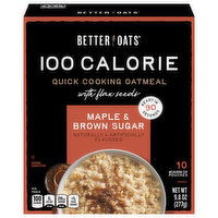 Better Oats Oatmeal, with Flax Seeds, 100 Calorie, Quick Cooking, Maple & Brown Sugar, 9.8 Ounce