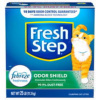 Fresh Step Odor Shield Cat Litter, Clumping, with Febreze Freshness, 25 Pound