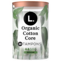L. Organic Cotton Cotton Tampons Regular Absorbency, 30 Each