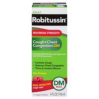 Robitussin Cough + Chest Congestion DM, Maximum Strength, Adult, 4 Fluid ounce