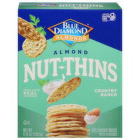 Blue Diamond Almonds Nut-Thins Rice Cracker Snacks, Almond, Country Ranch, 4.25 Ounce