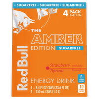 Red Bull The Amber Edition Energy Drink, Strawberry Apricot, 4 Each