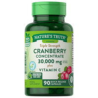 Nature's Truth Cranberry Concentrate, Triple Strength, 30,000 mg, Quick Release Capsules, 90 Each