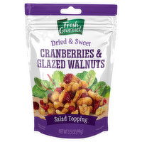 Fresh Gourmet Salad Topping, Cranberries & Glazed Walnuts, Dried & Sweet, 3.5 Ounce