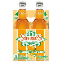 Diet Stewart's Fountain Classics Soda, Diet, Orange & Cream Flavored, 4 Each