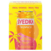 Svedka Tropics Vodka, Pineapple Guava, Tea Spritz, 4 Each