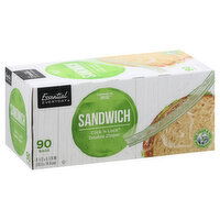 Essential Everyday Sandwich Bags, Click 'n Lock, Double Zipper, 90 Each