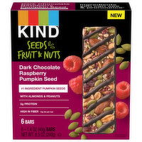 Kind Fruit & Nuts Bars, Dark Chocolate Raspberry Pumpkin Seed, 6 Each