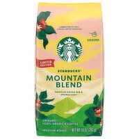 Starbucks Coffee, 100% Arabica, Ground, Medium Roast, Mountain Blend, 10 Ounce