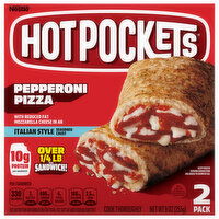 Hot Pockets Italian Style Seasoned Crust Pepperoni Pizza Sandwich, 2 Each
