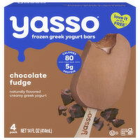 Yasso Greek Chocolate Fudge Yogurt Bars, 4 Each