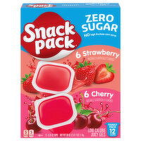 Snack Pack Zero Sugar Low Calorie Strawberry/Cherry Juicy Gels, 12 Each