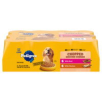 Pedigree Dog Food, with Beef/with Chicken, Chopped Ground Dinner, 12 Each