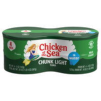 Chicken of the Sea Tuna, Chunk Light, Wild Caught, 4 Each