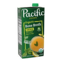 Pacific Foods Chicken Bone Broth With Lemon Balm and Sage, 32 Ounce