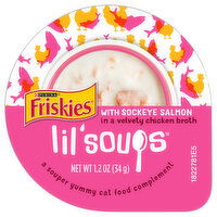 Friskies Lil Soups Cat Food, with Sockeye Salmon, 1.2 Ounce