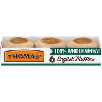 Thomas' Whole Wheat English Muffins, 6 count, 12 oz, 6 Each