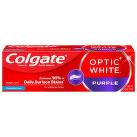 Colgate Optic White Toothpaste, Fluoride, Anticavity, Fresh Mint Paste, Purple, 4.2 Ounce