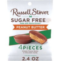 Russell Stover Chocolate Candy, Sugar Free, Creamy, Peanut Butter, 4 Each