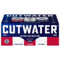 Cutwater Strawberry Daiquiri/Pina Colada/ Blue Hawaiian Cocktail Red, White & Blue Cocktail Pack, 12 Each