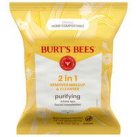 Burt's Bees Facial Towelettes, White Tea, Purifying, 30 Each