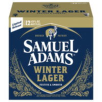 Samuel Adams Beer, Winter Lager, Festive & Smooth, 12 Each