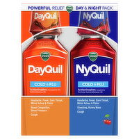 Vicks Vicks DayQuil & NyQuil Cherry Cold,Cough & Flu Medicine, 2 x 12 FL OZ, 24 Ounce