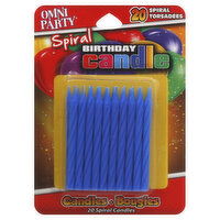 Omni Party Candles, Birthday, Spiral, 20 Each