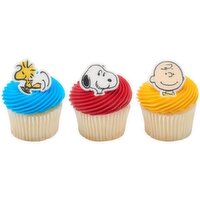 Cub Snoopy and Charlie Brown Cupcakes with Character Rings , 1 Each