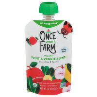 Once Upon a Farm Fruit & Veggie Blend, Organic, Green Kale & Apples, 3.2 Ounce