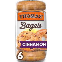 Thomas' Cinnamon Raisin Pre-sliced Bagels, 6 count, 20 oz, 6 Each