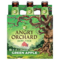 Angry Orchard Hard Cider Beer, Green Apple, Hard Cider, 6 Each