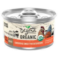 Beyond Cat Food, Organic, Chicken & Sweet Potato Recipe, Pate, 3 Ounce