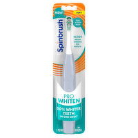 Spinbrush Pro Whiten 8+ Soft Powered Toothbrush, 1 Each